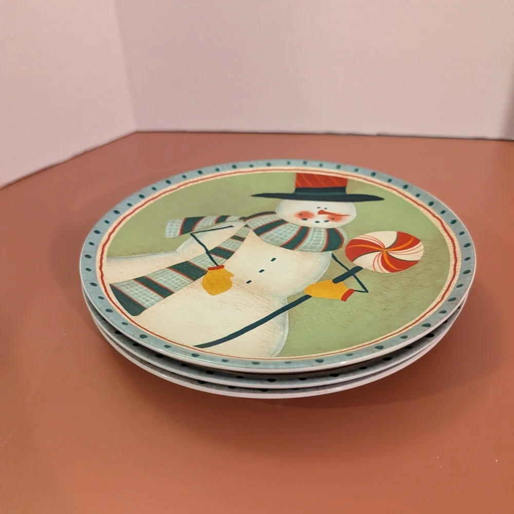 Lot of 3 (THREE) Oneida Frosty Folks Stoneware Dessert/Salad Plates